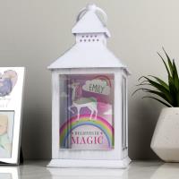 Personalised Unicorn Frost White Lantern Extra Image 1 Preview